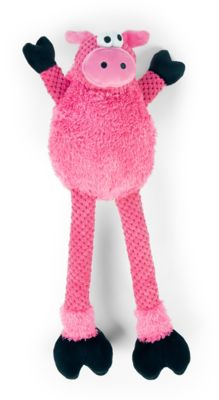 goDog Checkers Squeaky Plush Dog Toy with Chew Guard Technology, Large