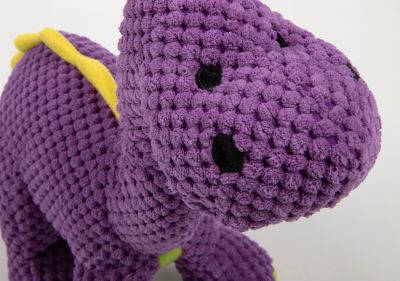 Image showing  Checkers Dinos Bruto Squeaky Plush Dog Toy with Chew Guard Technology