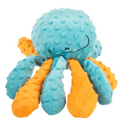 goDog Crazy Tugs Octopus Squeaky Plush Dog Toy with Chew Guard Technology