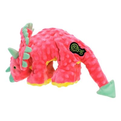 Image showing  Large Dinos Frills Squeaky Plush Dog Toy with Chew Guard Technology, Pink