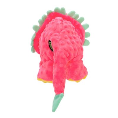 Image showing  Large Dinos Frills Squeaky Plush Dog Toy with Chew Guard Technology, Pink