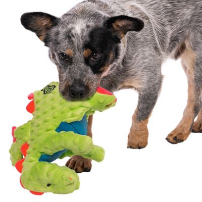 goDog Dragons Squeaky Plush Dog Toy with Chew Guard Technology