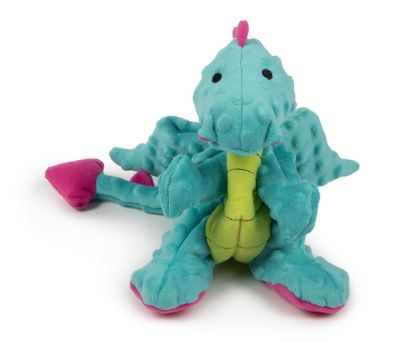 goDog Dragons Squeaky Plush Dog Toy with Chew Guard Technology