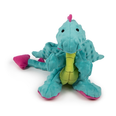 goDog Dragons Squeaky Plush Dog Toy with Chew Guard Technology