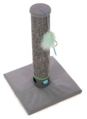 Image showing  Playful Post Carpet Cat Scratching Post with Track Toy Base, 20.75 in.