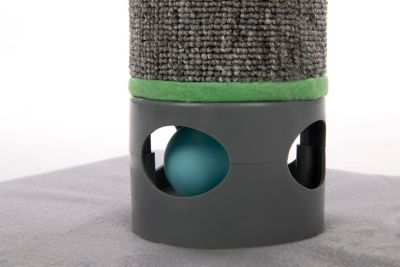 Image showing  Playful Post Carpet Cat Scratching Post with Track Toy Base, 20.75 in.
