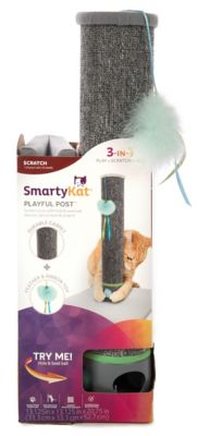 Image showing 5 th SmartyKat Playful Post Carpet Cat Scratching Post with Track Toy Base, 20.75 in.