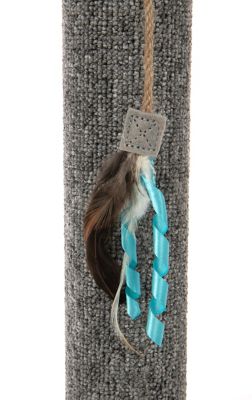 Image showing  Simply Scratch Interactive Carpet Cat Scratch Post with Feather Cat Toy