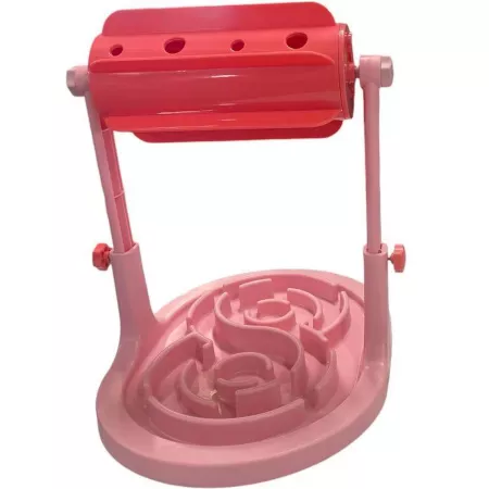 Piggy Poo and Crew Adjustable Height Slow Feed Game Pink Slow & Puzzle Feeders