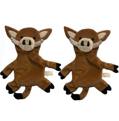 Piggy Poo and Crew Boar Paper Crinkle Squeaker Dog Toys, 2-Pack