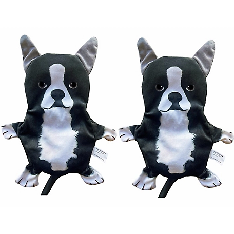 Piggy Poo and Crew Boston Terrier Paper Crinkle Squeaker Dog Toys, 2-Pack