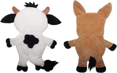 Image showing  Cow and Horse Paper Crinkle Squeaker Dog Toys, 2-Pack