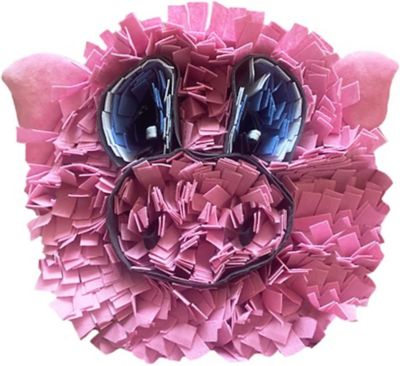 Piggy Poo and Crew Pig Face with Paper Crinkle Squeaker Ears Snuffle Mat for Dogs