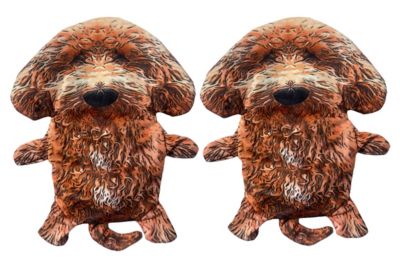 Piggy Poo and Crew Goldendoodle Paper Crinkle Squeaker Dog Toys, 2-Pack