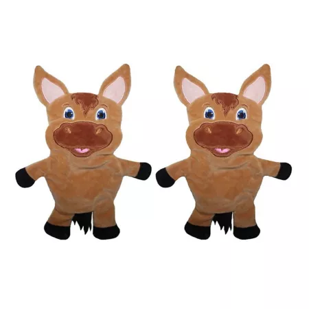 Piggy Poo and Crew Horse - Crinkle Paper Squeaky Dog Toys 2 Pack Dog Squeaky Toys