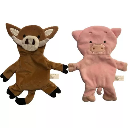 Piggy Poo and Crew 2 Pack Crinkle Paper Squeaky Toys for Pig and Boar Dog Squeaky Toys