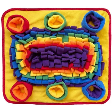 Piggy Poo and Crew Rainbow Snuffle Mat for Dogs Lick & Snuffle Mats