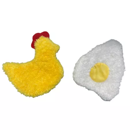 Piggy Poo and Crew - Squeaky Paper Dog Toys - Chicken and Egg - 2 Pack Dog Plush Toys