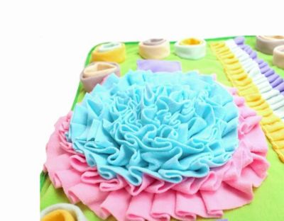 Image showing  Double-Bowl Dog Snuffle Mat with Treat Ball and Squeakers