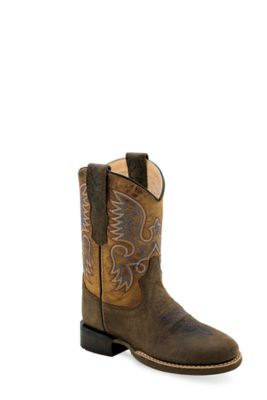Old West Unisex Youth Broad Round Toe Boots