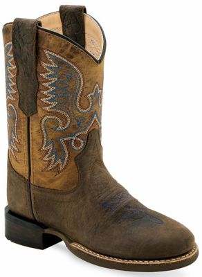 Old West Boys' Broad Round Toe Boots, BRY2011