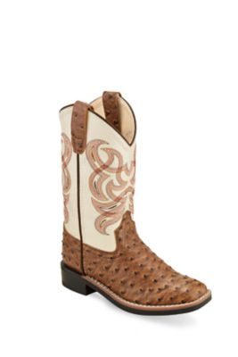 Image showing 0 th Old West Unisex Kids All-Over Leatherette Material Broad Square Toe Boots, VB9177