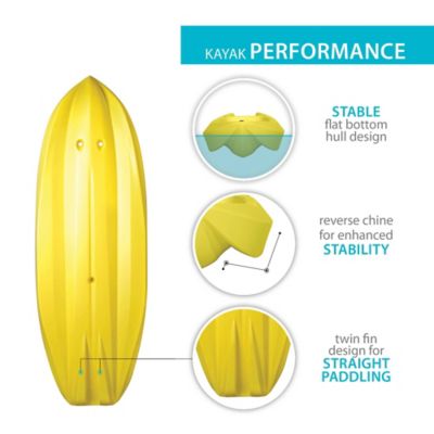 Image showing  6 ft. Wave Sit-on-Top Youth Kayak, Yellow, 91252