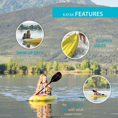 Image showing  6 ft. Wave Sit-on-Top Youth Kayak, Yellow, 91252