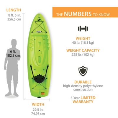 Image showing  8 ft. 7 in. Hydros Sit-on-Top Kayak, Lime Green
