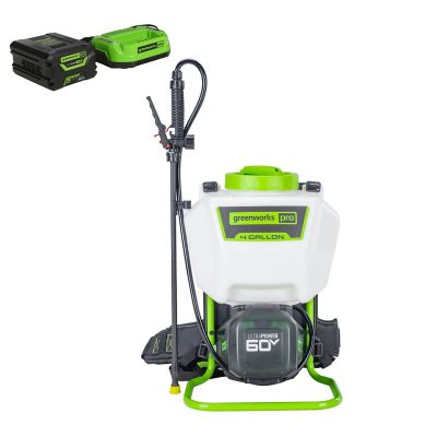 Greenworks 60V 4-Gallon Cordless Battery Backpack Sprayer, 2.0Ah Battery & Charger