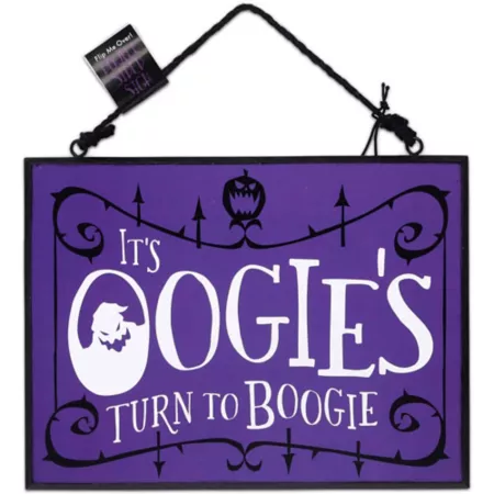 Open Road Brands Nightmare Before Christmas Jack and Oogie Turn to Boogie Double-Sided Wooden Wall Hanging Decor Wall Art