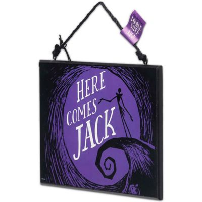 Image showing  The Nightmare Before Christmas Here Comes Jack/Oogie's Turn to Boogie Double-Sided Wall Decor, 8 in.