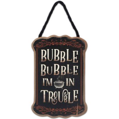 Open Road Brands Disney Hocus Pocus Bubble Bubble I'm in Trouble Hanging Wood Wall Decor, 90190158