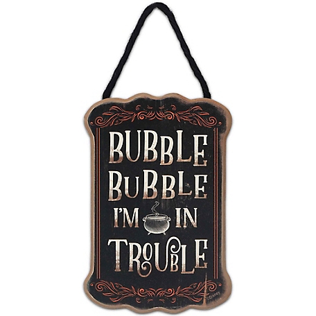 Open Road Brands Disney Hocus Pocus Bubble Bubble I'm in Trouble Hanging Wood Wall Decor, 90190158