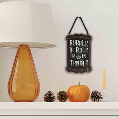 Image showing  Disney Hocus Pocus Bubble Bubble I'm in Trouble Hanging Wood Wall Decor