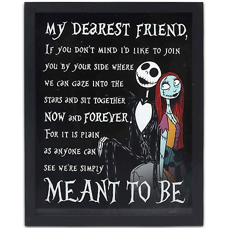 Open Road Brands The Nightmare Before Christmas My Dearest Friend Framed Printed on Glass Wall Decor, 90190187