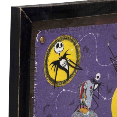 Image showing  The Nightmare Before Christmas Halloween Town Map Framed Canvas Wall Decor, 16 in. x 12 in.