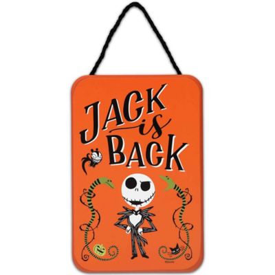 Open Road Brands The Nightmare Before Christmas Jack Skellington Is Back Hanging Wood Wall Decor