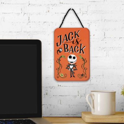 Image showing  The Nightmare Before Christmas Jack Skellington Is Back Hanging Wood Wall Decor