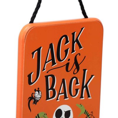 Image showing  The Nightmare Before Christmas Jack Skellington Is Back Hanging Wood Wall Decor