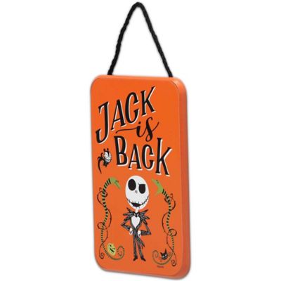 Image showing  The Nightmare Before Christmas Jack Skellington Is Back Hanging Wood Wall Decor