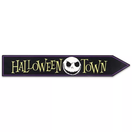 Open Road Brands Nightmare Before Christmas Halloween Town Arrow Wooden Wall Decor 90203444 Wall Art