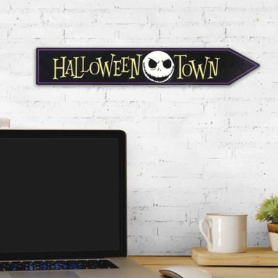 Image showing  The Nightmare Before Christmas Halloween Town Arrow Wood Wall Decor, 16.5 in. x 2.75 in.