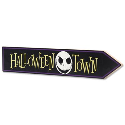 Image showing  The Nightmare Before Christmas Halloween Town Arrow Wood Wall Decor, 16.5 in. x 2.75 in.