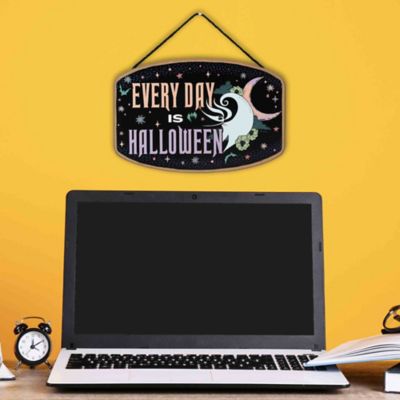 Image showing  The Nightmare Before Christmas Every Day Is Halloween Hanging Wood Wall Decor, 8.25 in. x 5.5 in.