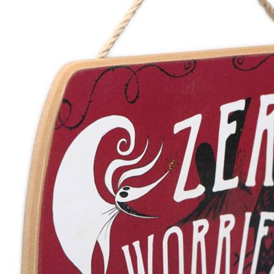 Image showing  The Nightmare Before Christmas Zero Worries Hanging Wood Wall Decor, 8.25 in. x 5.5 in.