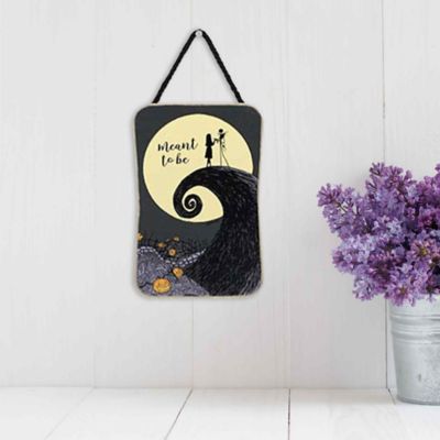 Open Road Brands The Nightmare Before Christmas Meant to Be Jack & Sally Hanging Wood Wall Decor