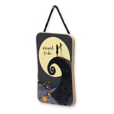 Image showing  The Nightmare Before Christmas Meant to Be Jack & Sally Hanging Wood Wall Decor