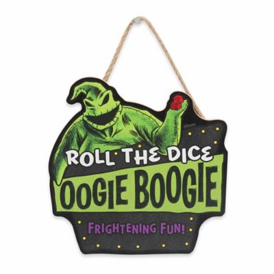 Open Road Brands The Nightmare Before Christmas Roll the Dice Oogie Boogie Hanging Wood Wall Decor