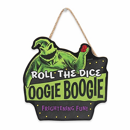 Open Road Brands The Nightmare Before Christmas Roll the Dice Oogie Boogie Hanging Wood Wall Decor